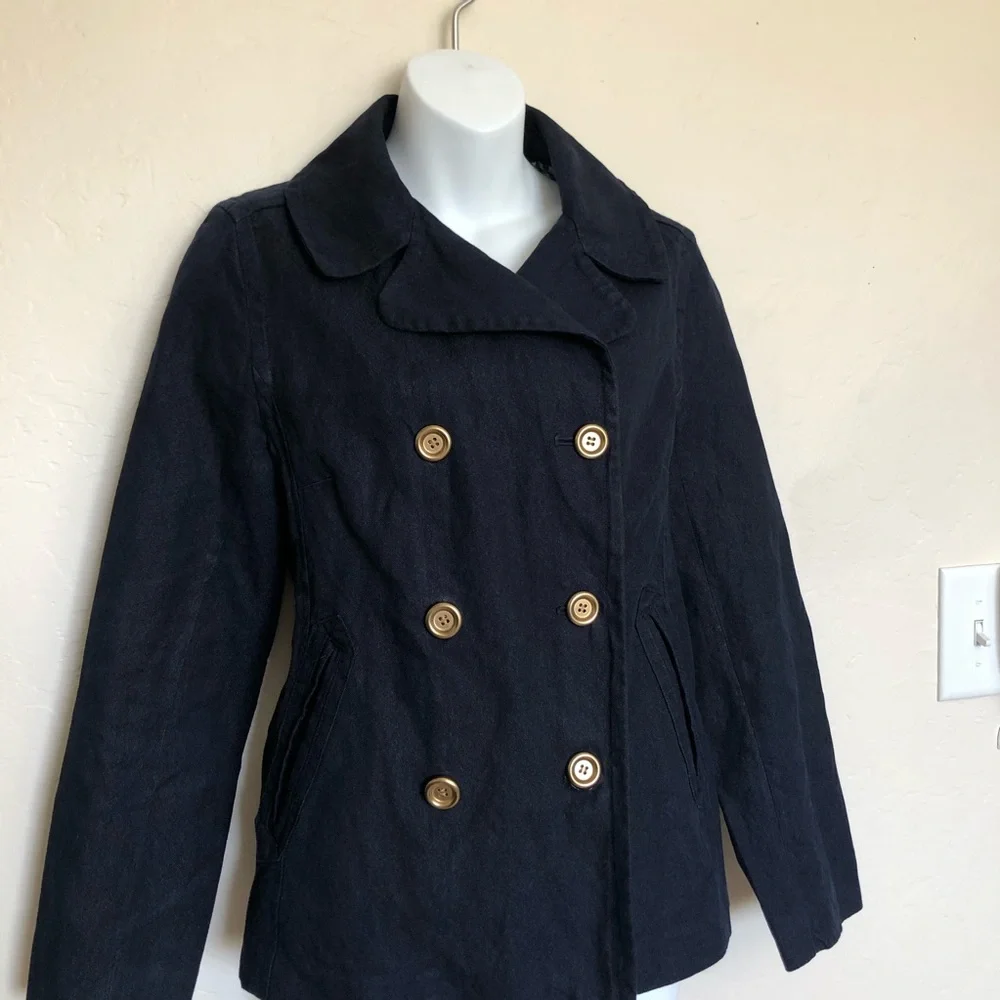 J.Crew Indigo Double Breasted Blazer Sz 8 - Picture 5 of 13